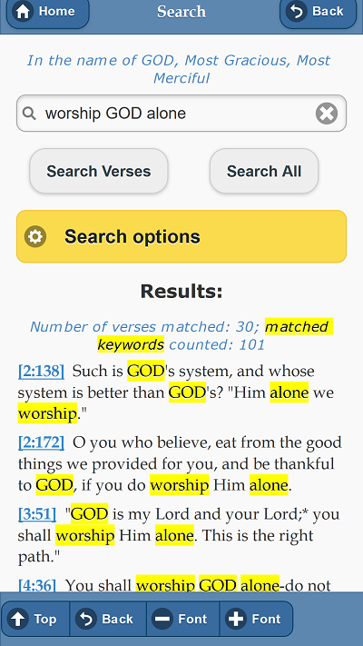 search results